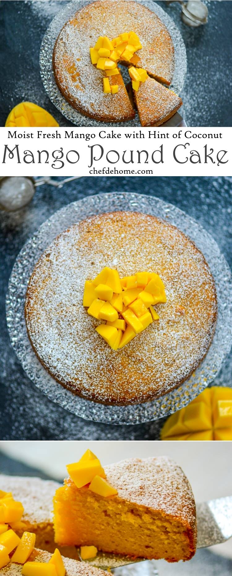 Homemade Rich and Moist Coconut and Mango Pound Cake | chefdehome.com