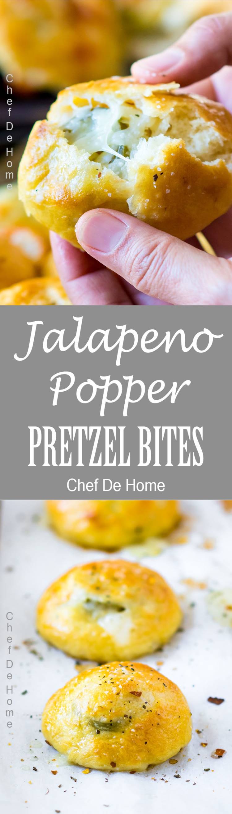 Best appetizer for game day Pretzel Bites with cheesy surprise of Jalapeno Popper in the middle | chefdehome.com 