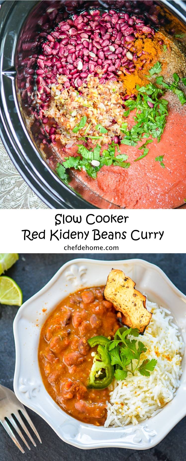 Creamy Kidney Beans Curry in Slow Cooker | chefdehome.com