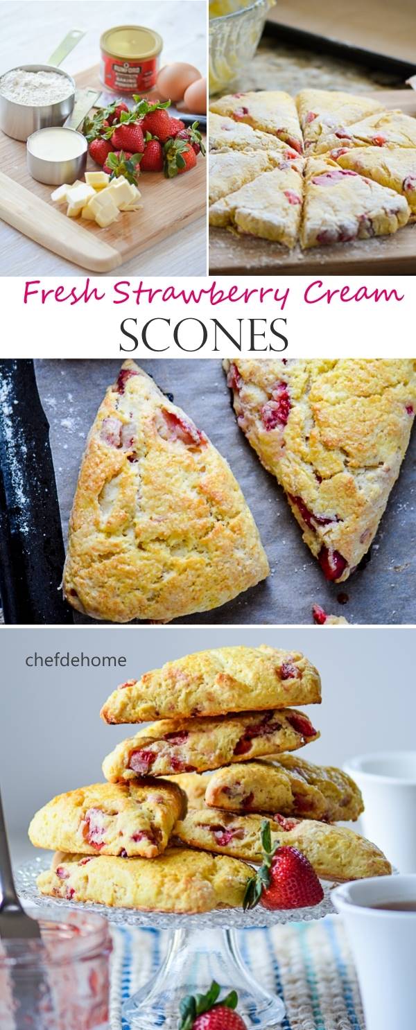 Fresh Strawberry and Cream Scones for Mothers Day Breakfast