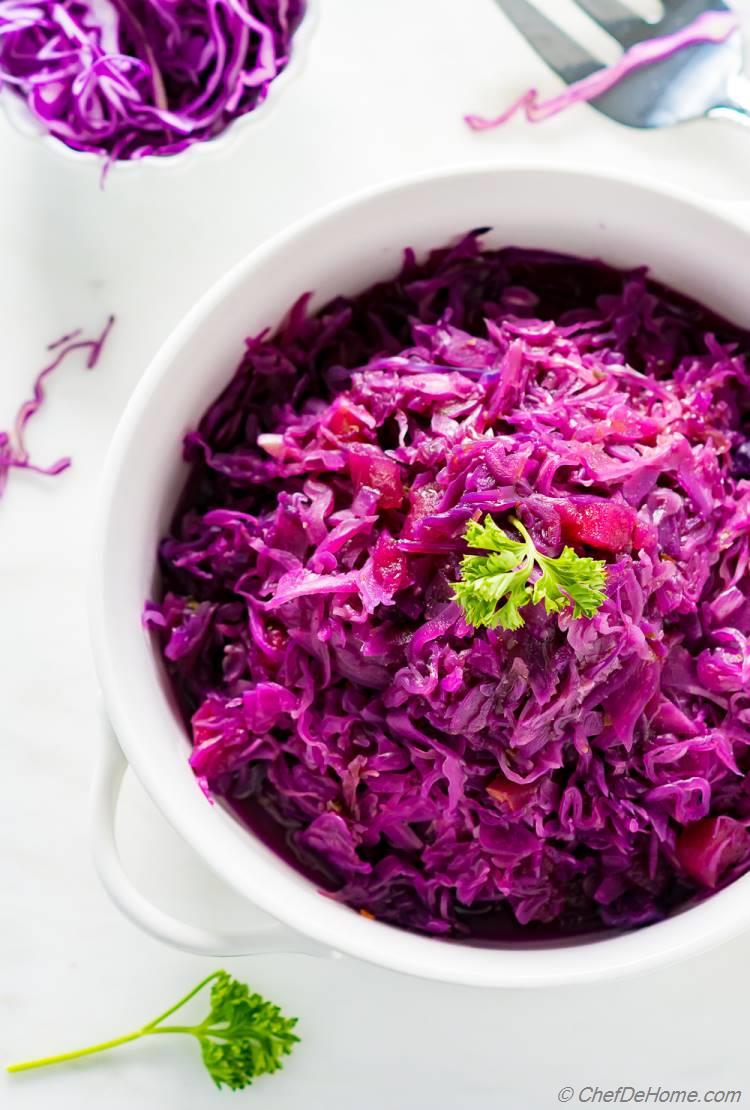 Braised Red Cabbage with Apples