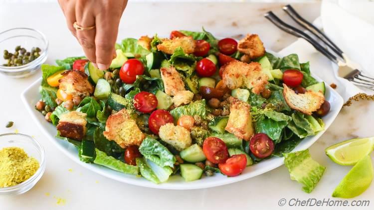 Vegan Caesar Salad with Nutritional Yeast