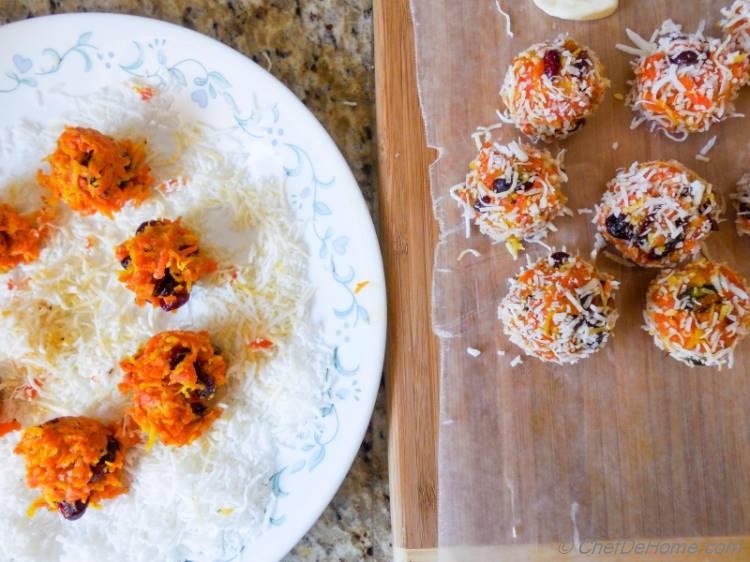 Making of Carrot Halwa Ladoos