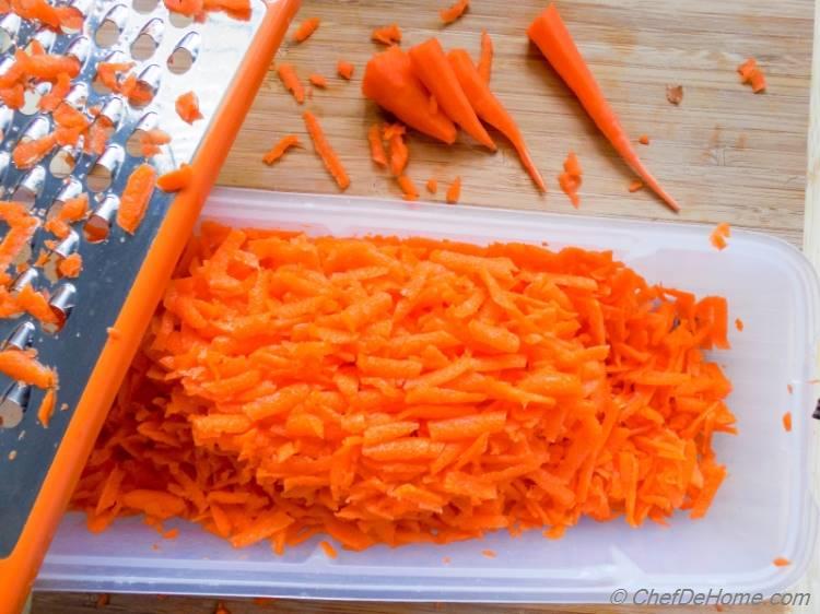 Grated Carrots for Carrot Halwa