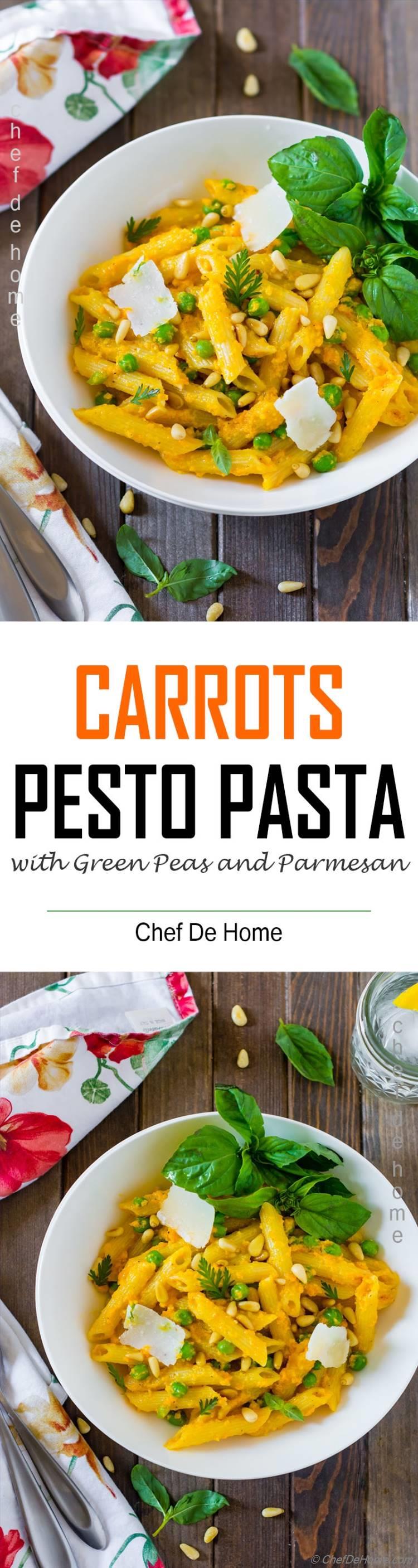 Creamy carrot pasta without creams or flour for weekday summer dinner