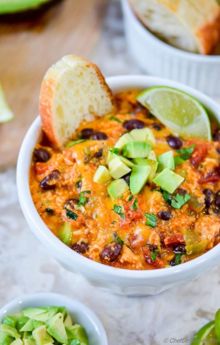 Cheesy Easy Dip with Beans in Slow Cooker | chefdehome.com