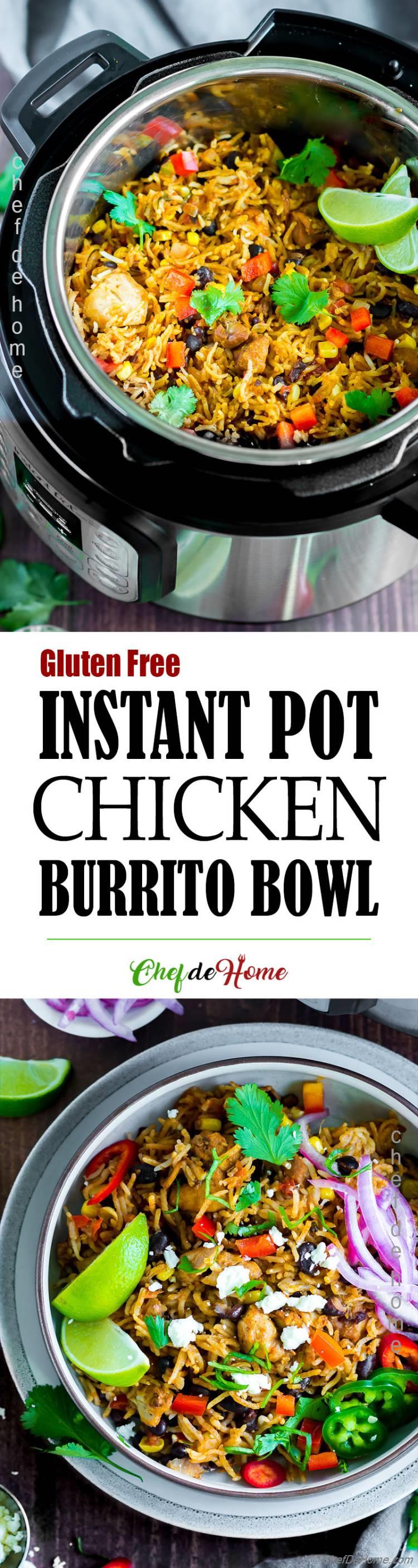 Chipotle Chicken Burrito Bowl in Instant Pot