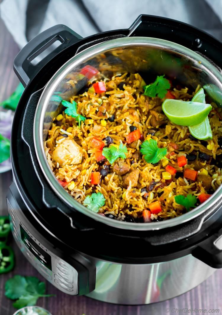 Instant Pot Burrito Bowls (with chicken!) - Fit Foodie Finds