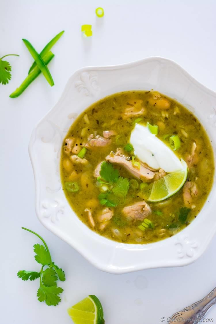 Green Chili - Chile Verde with White Beans Soup Cream