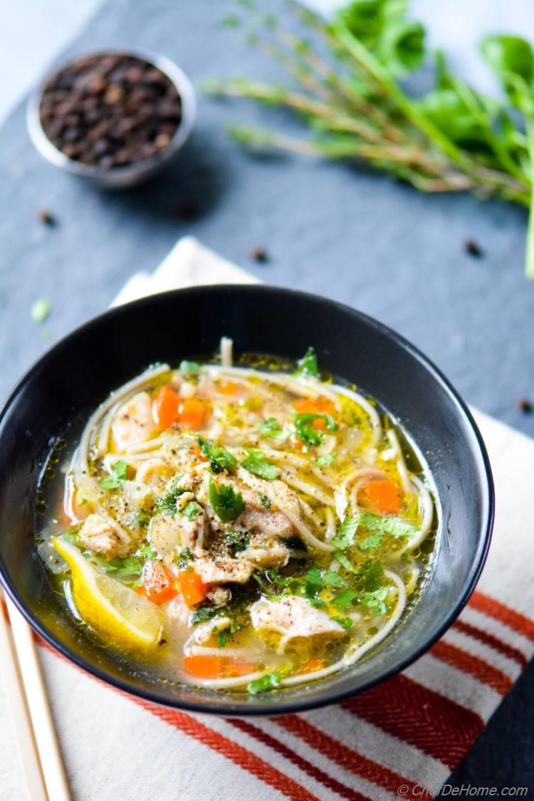 Gluten Free Chicken Noodle Soup in 20 minutes in a Pressure Cooker