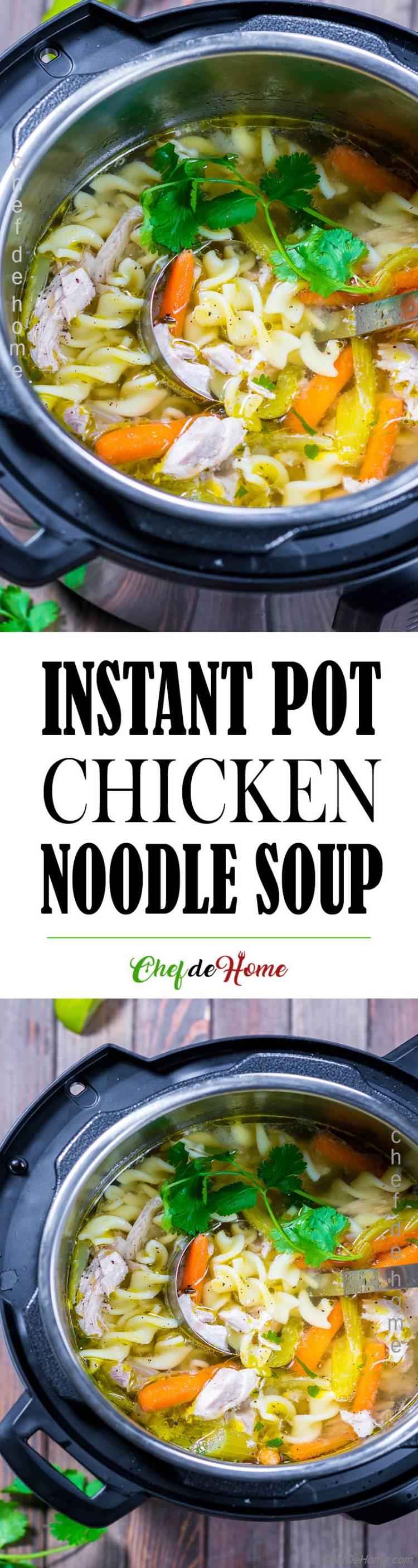 Instant Pot Chicken Noodle Soup with Fresh Chicken