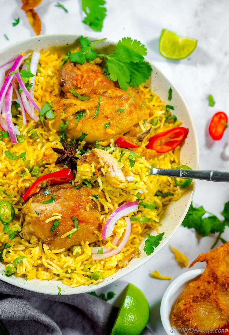 Chicken and Rice Recipe with flavorful yellow curry paste