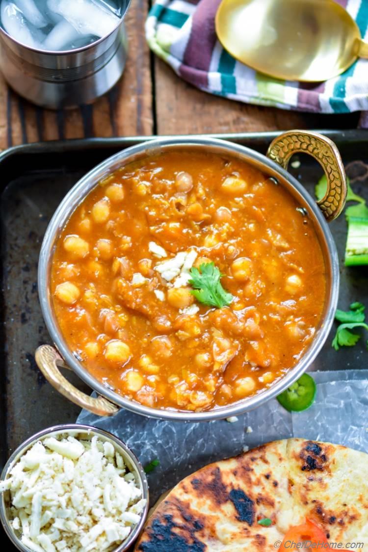 Chickpea Curry Vegan and Gluten Free but very creamy without coconut milk or dairy | chefdehome.com