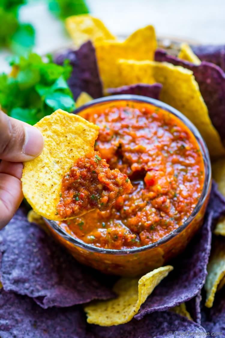 Spicy Chipotle Salsa and Chips