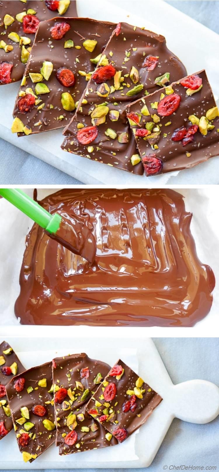 Dark Chocolate Bark with Cranberries