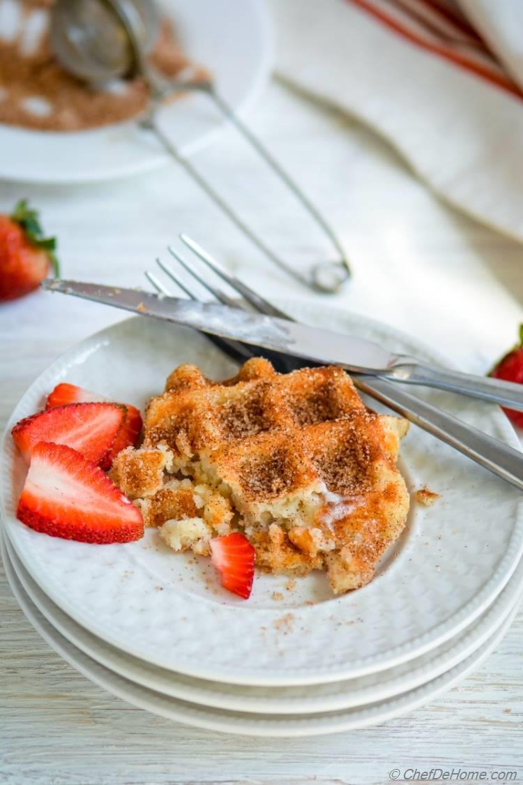 Just 20 minutes for a Crispy Churro Waffles Breakfast for 2 | chefdehome.com