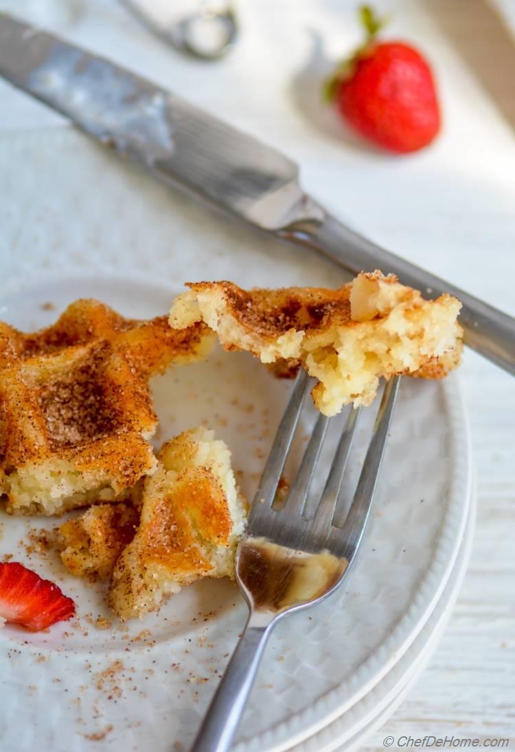 Crispy Churro Dough Waffles for delicious Family Breakfast | chefdehome.com