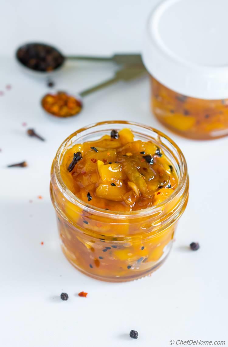 Homemade Mango Chutney in a Jar