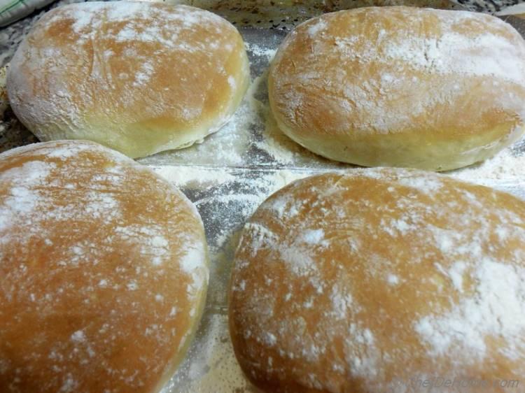 Making of Italian Ciabatta Bread Dinner Rolls