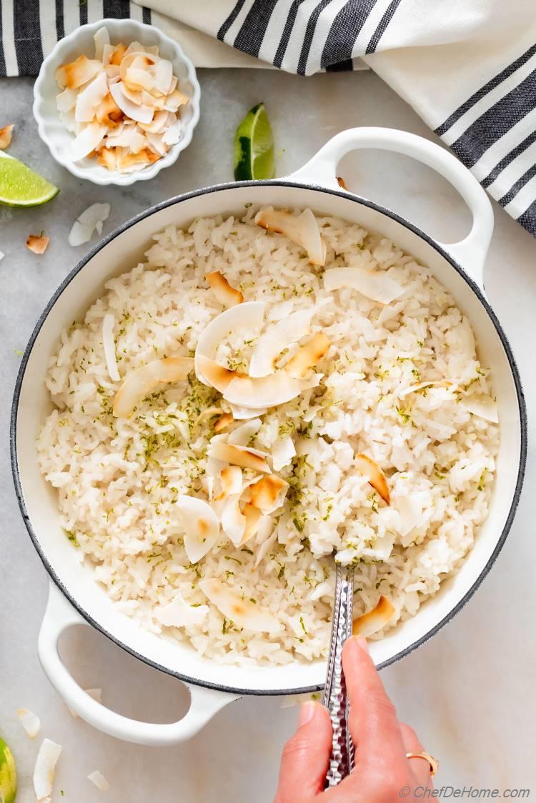 Coconut Rice with Toasted Coconut