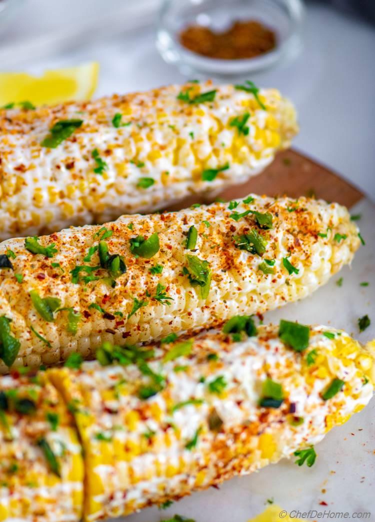Spicy Grilled Corn Grilled in Husk