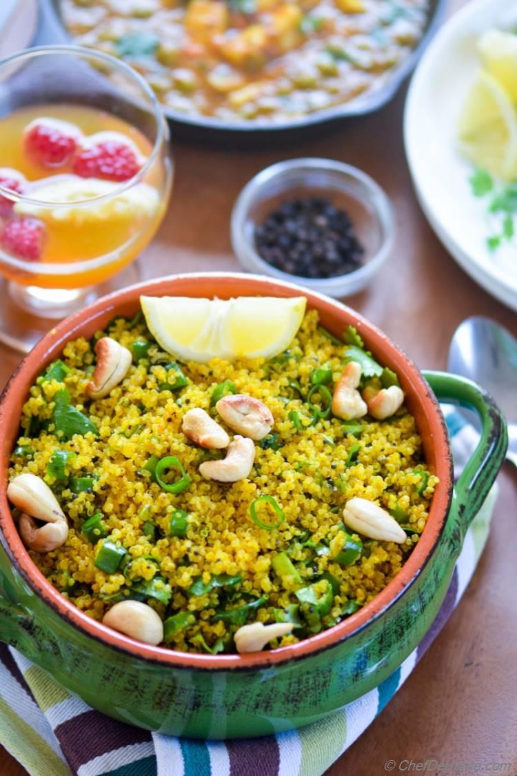 Vegan Healthy and Delicious Curry Lemon Quinoa | chefdehome.com