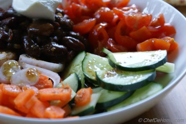 Curried Kidney Beans, Carrots and Cucumber Salad