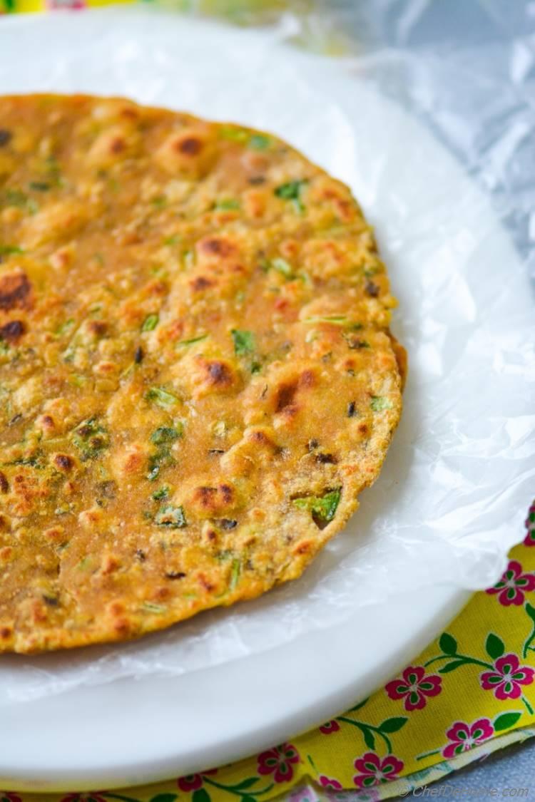 Turmeric-rich Breakfast Flat Bread - Daal Parantha