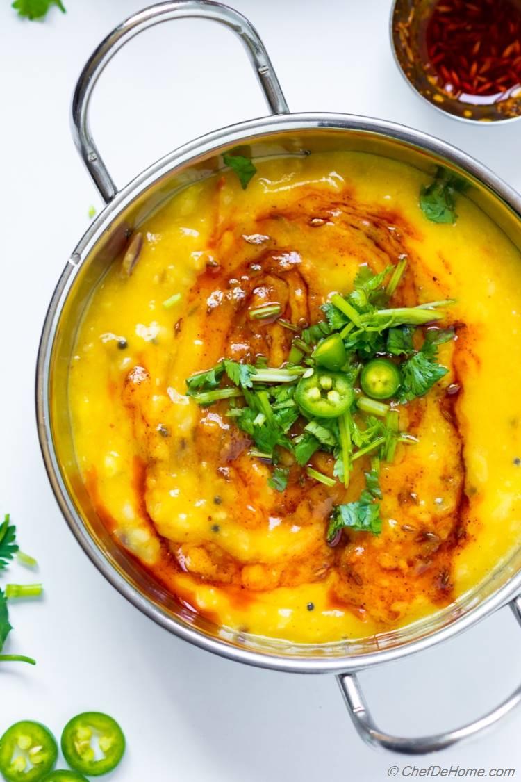 Easy Yellow Lentil Daal for meatless Monday dinner