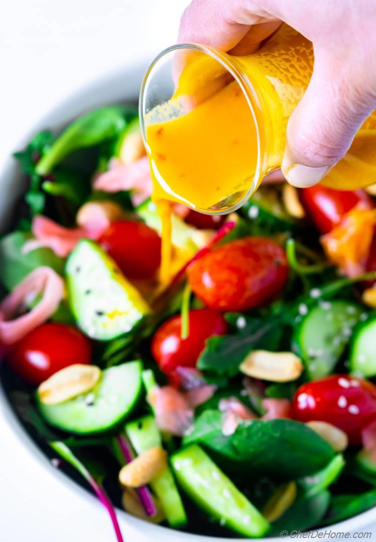 Carrot Ginger Dressing with Salad