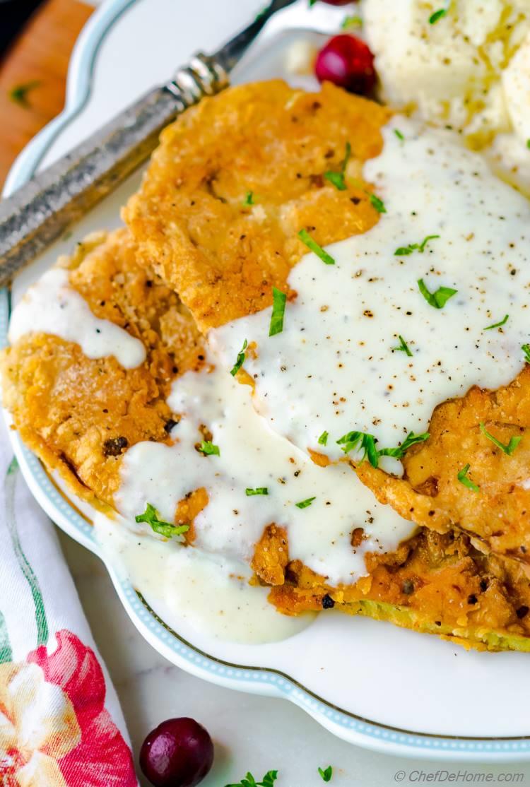 Fried Eggplant with Black Pepper Gravy