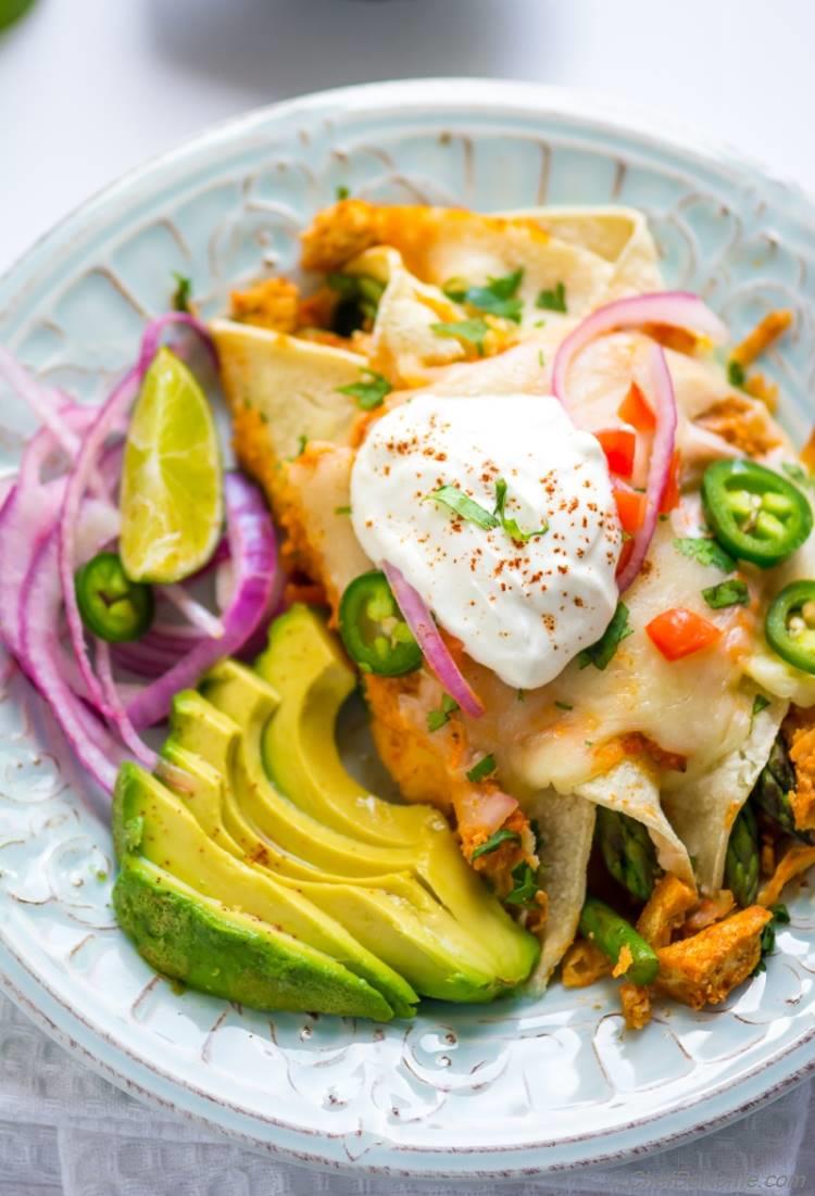 Veggie Enchilada wit Avocado and Salsa