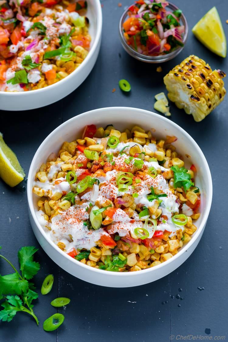 Delicious Grilled Corn Salad for summer BBQ