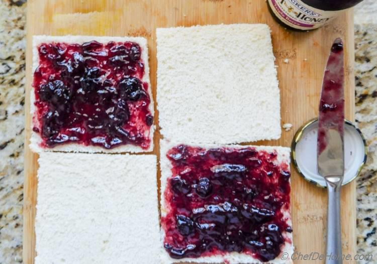 Making of Stuffed French Toast Bread Sticks with Triple Berry Fruit Spread | chefdehome.com