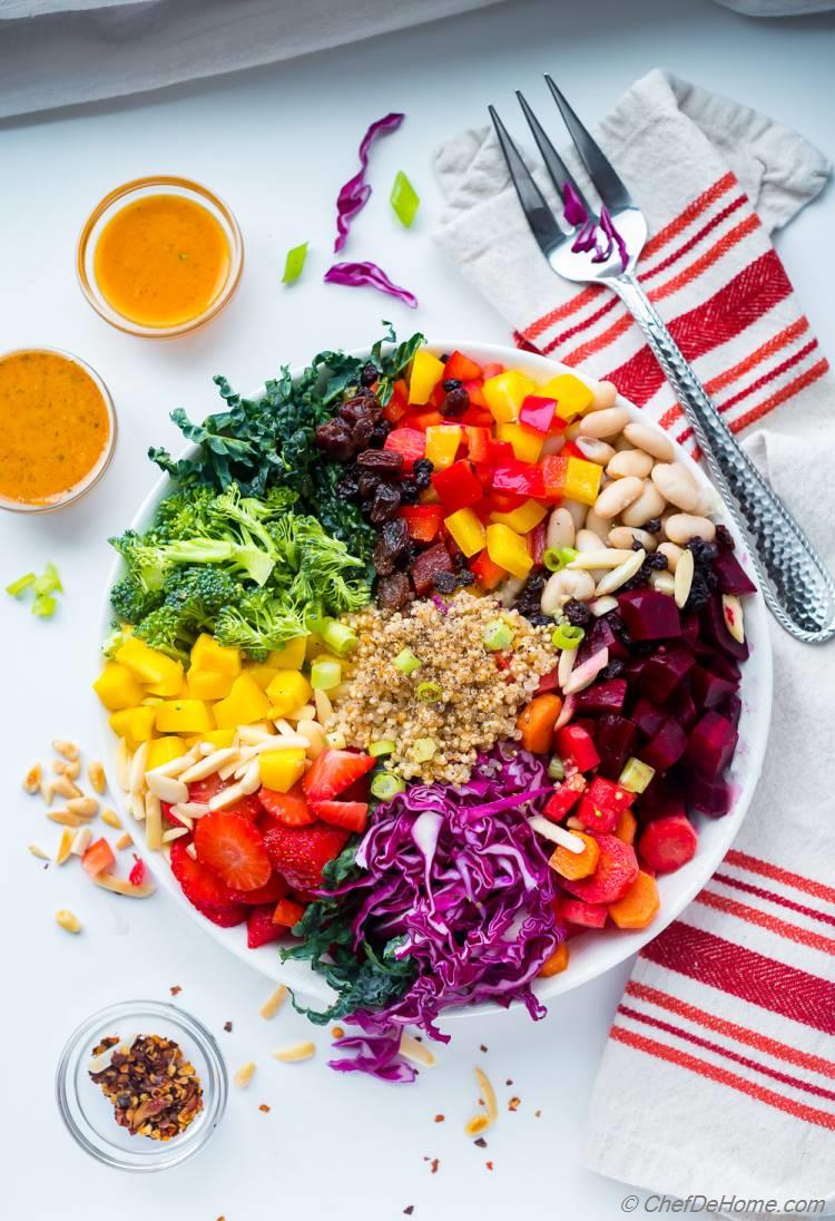 Rainbow Quinoa Mason Jar Salad - Stephanie Kay Nutrition