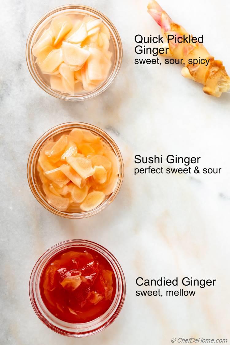 Pickled Ginger Quick Sweet and Candied