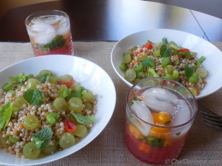 Israeli Couscous Salad with Crunchy Celery and Sweet Grapes