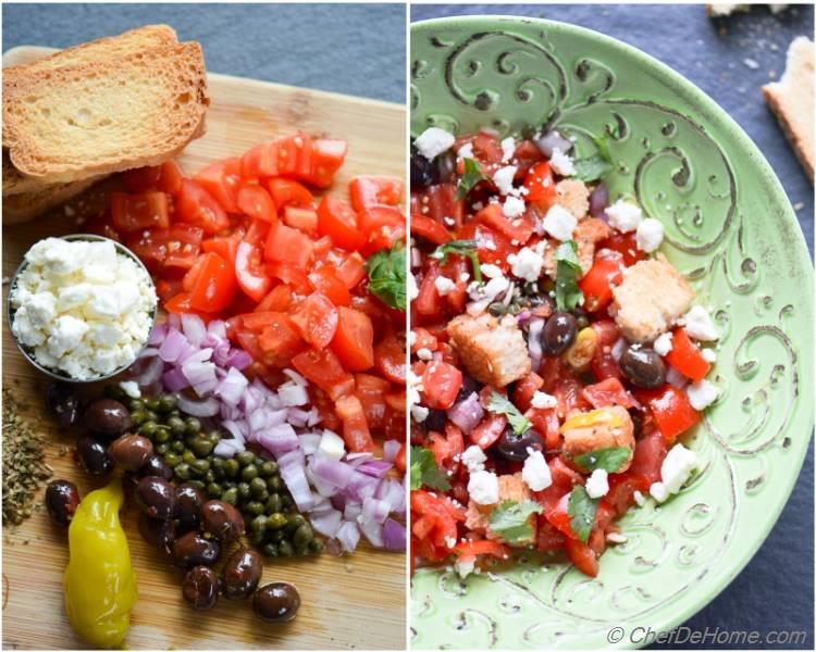 Greek Dakos Bread and Tomatoes Salad