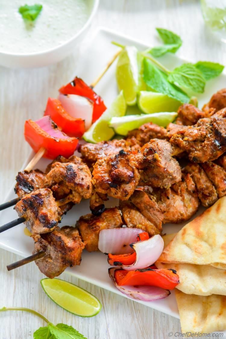 Grilled Tandoori Turkey Tikka Skewers Recipe | ChefDeHome.com