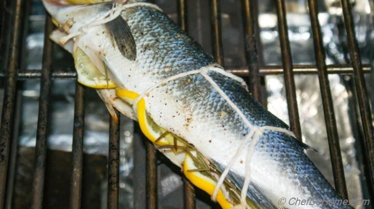 Cajon Seasoned Whole Grilled Branzino with Lemons