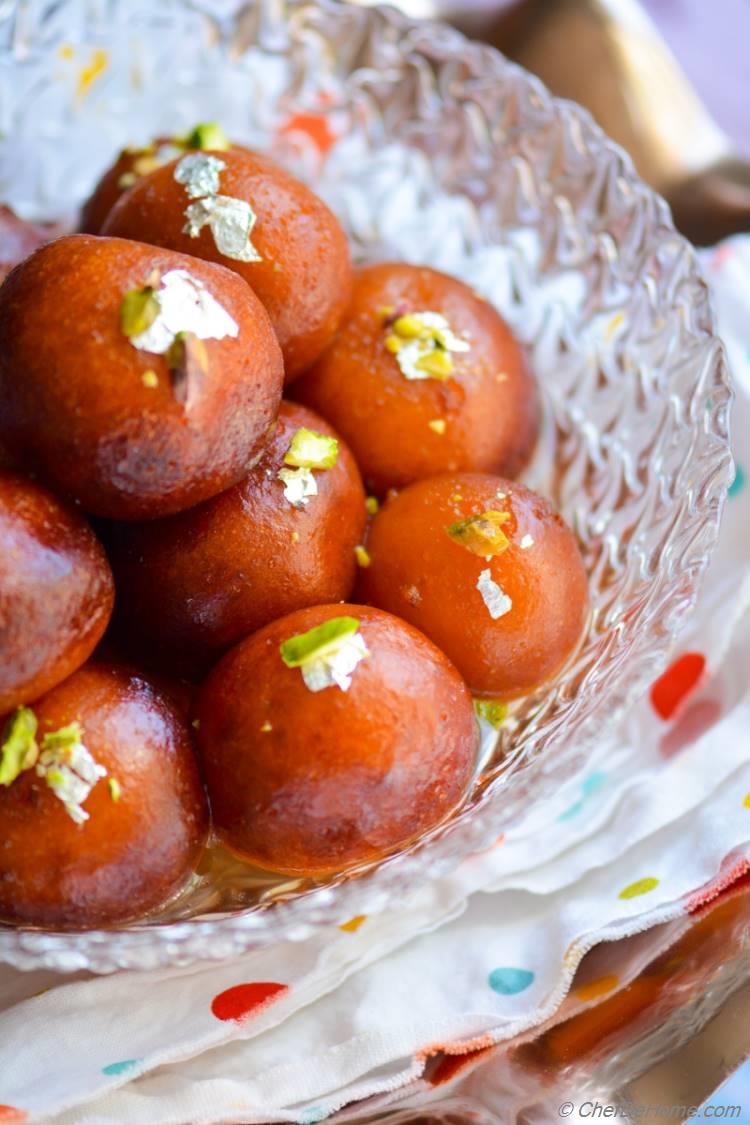 Syrup Soaked Indian Sweet Gulab Jamun Recipe with ChefDeHome