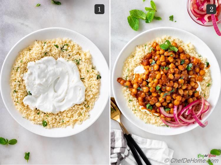 Harissa Chickpeas with Couscous and Yogurt
