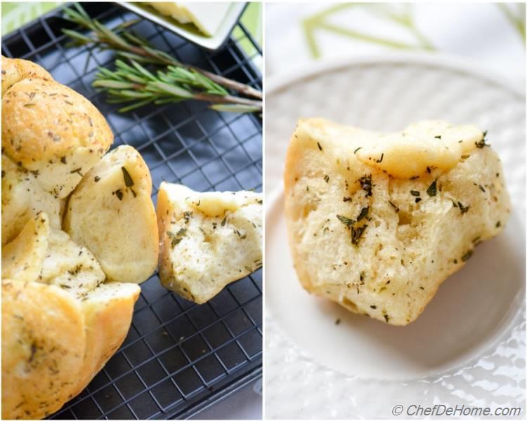 Lite, Fluffy, and Moist Inside Homemade Pull-Apart Herb Monkey Bread