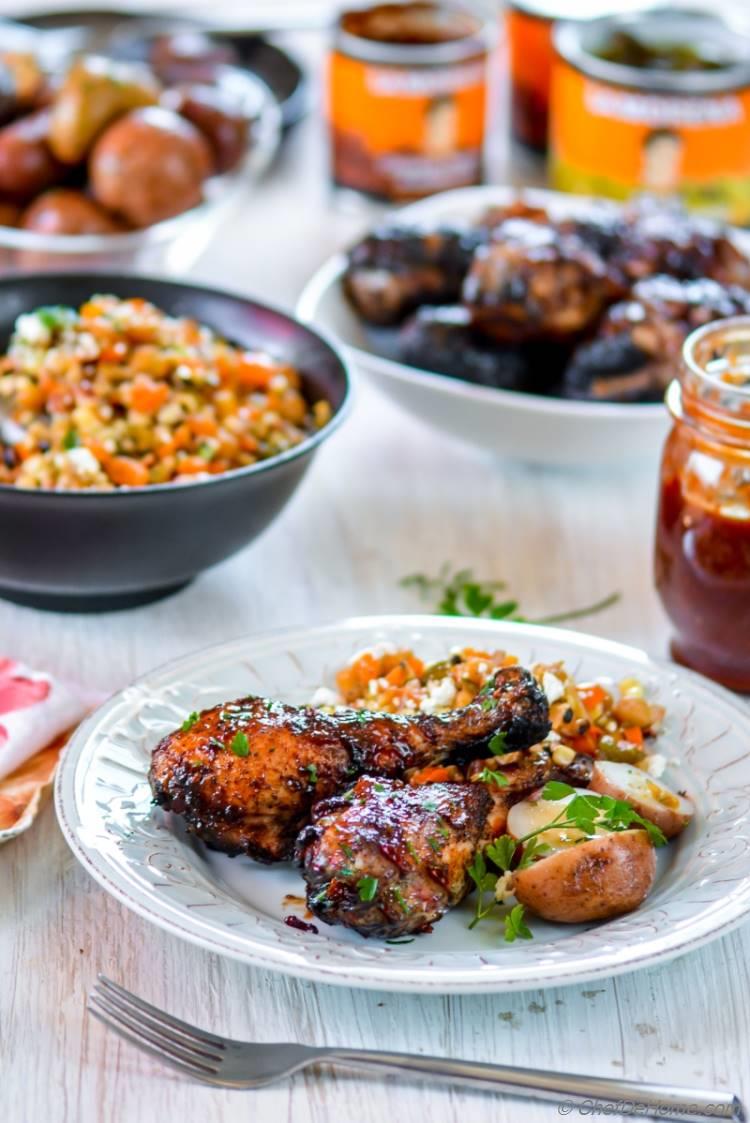 Honey and Chipotle Sweet and Spicy BBQ Sauce Chicken Drumsticks | chefdehome.com