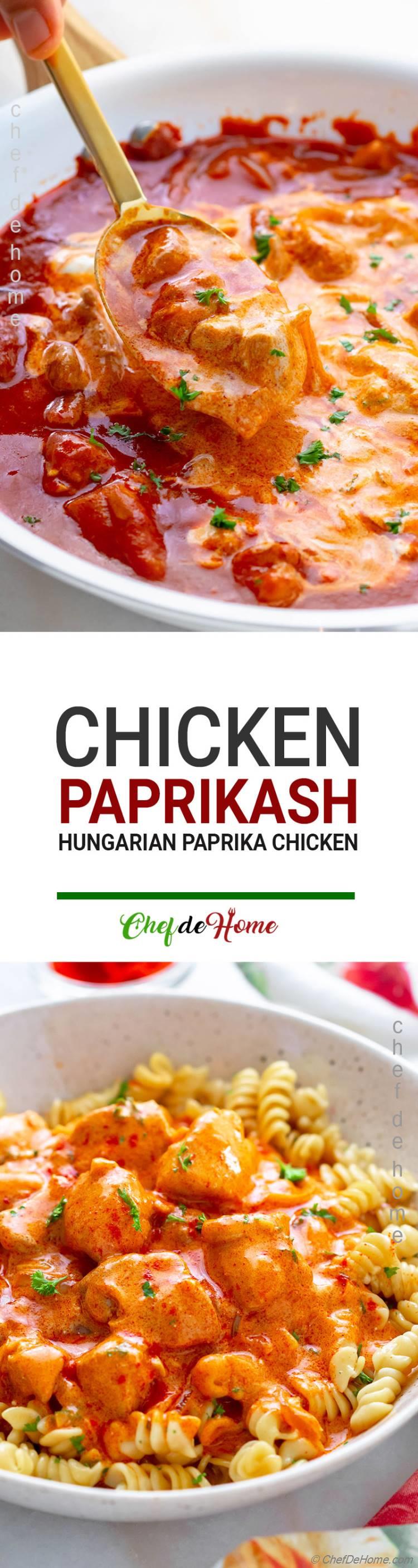 Easy Creamy Chicken Paprikash and Pasta for weeknight chicken dinner