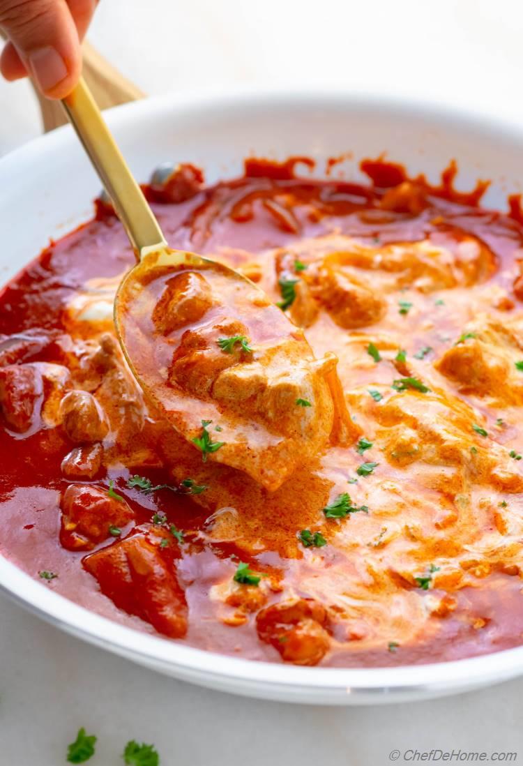 Hungarian Chicken Paparikash sauce with paprika and sour cream