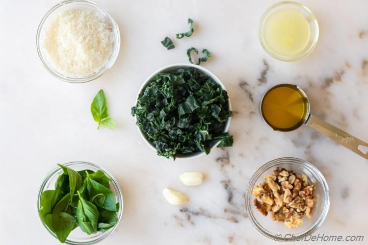 Kale Walnut Pesto Ingredients