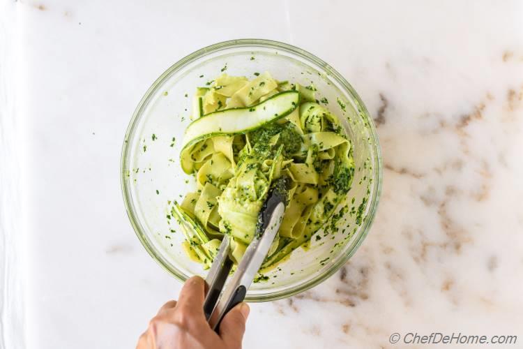 Pasta with Kale Walnut Pesto
