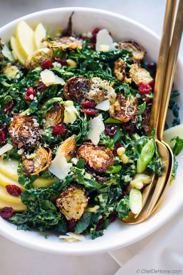 Salad with Brussel Sprouts and Kale