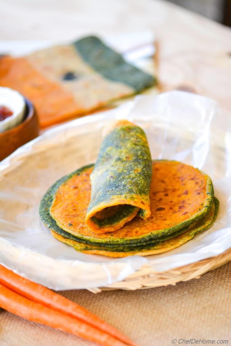 Nutritious Kale and Carrot Indian Flat Bread